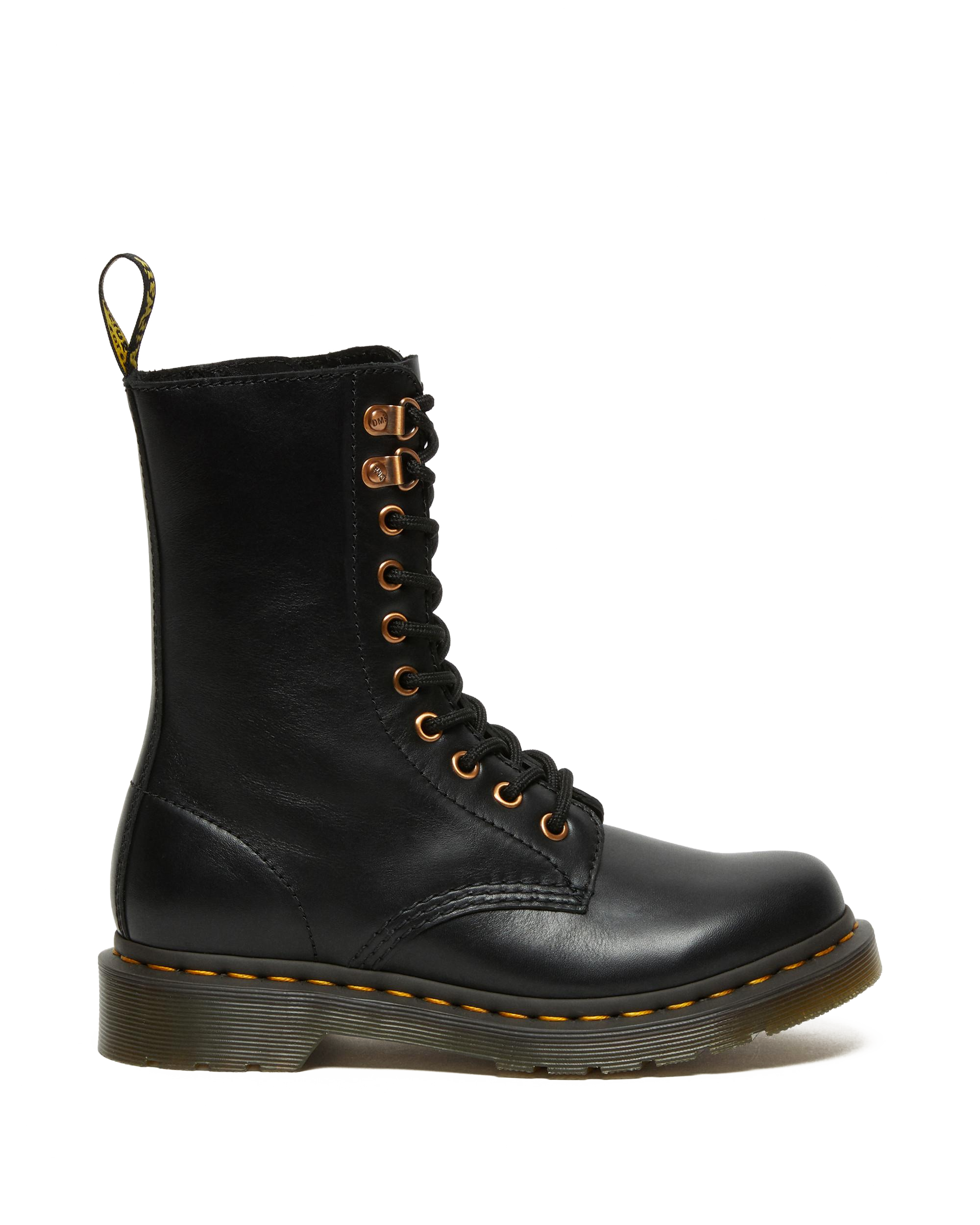 1490 Rose Gold Hardware Leather Mid Calf Boots