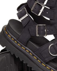 Olson Tumbled Nubuck Leather Gladiator Zip Sandals