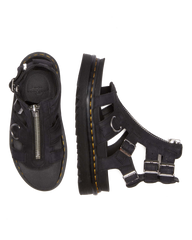 Olson Tumbled Nubuck Leather Gladiator Zip Sandals