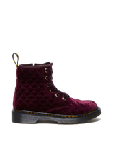 Junior Vegan 1460 Quilted Velvet Lace Up Boots