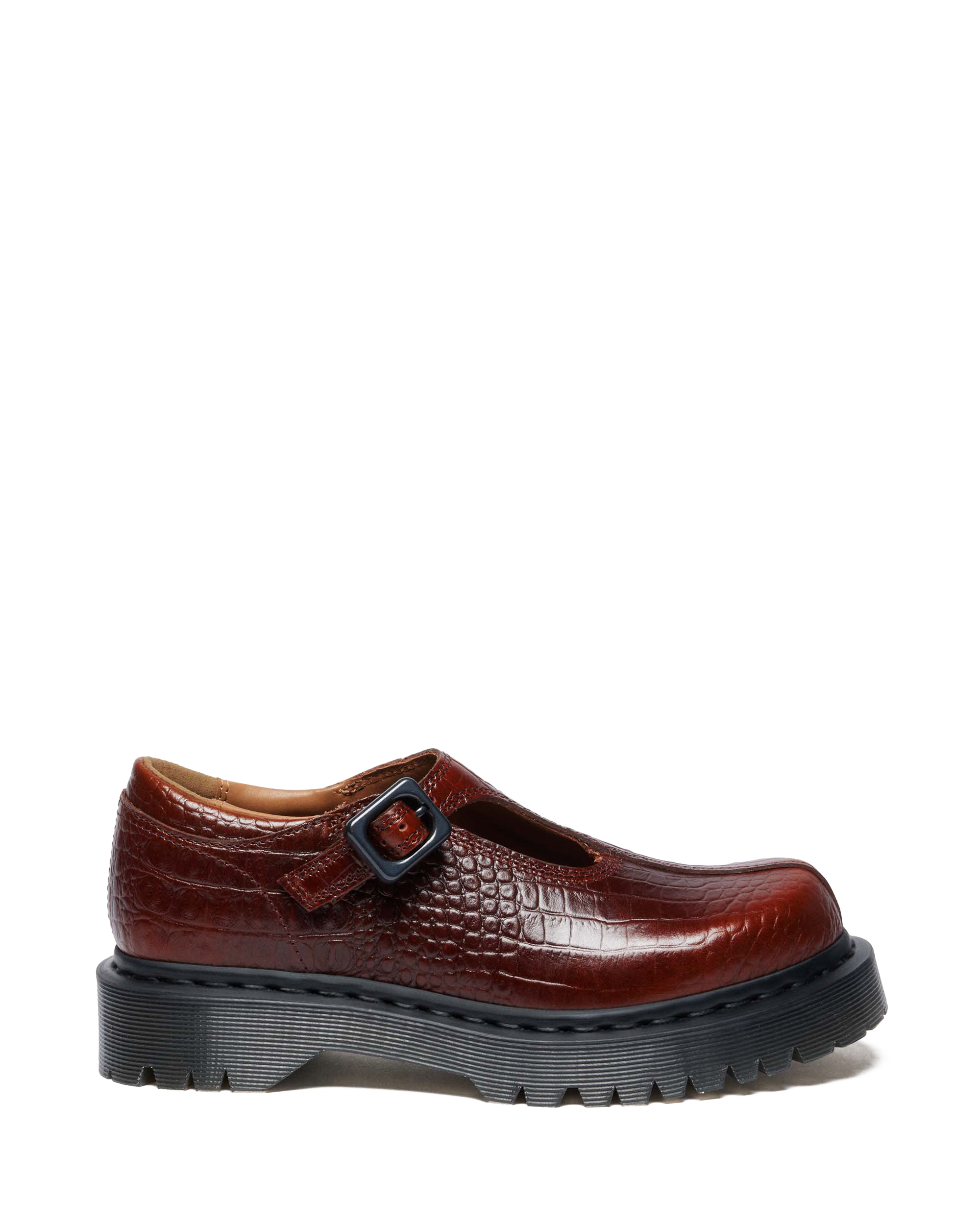 Rejena Mary Jane Croc Emboss Leather Shoes