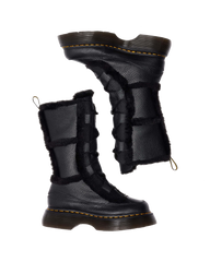 Buzz Lace Up Faux Fur Lined Grizzly Leather Boots