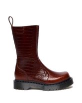 REJENA CROC EMBOSS LEATHER BOOTS