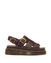 Wrenlie Open Toe Grizzly Leather Fisherman Platform Sandals