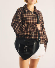 Kiev Leather Hardware Heart Shaped Bag