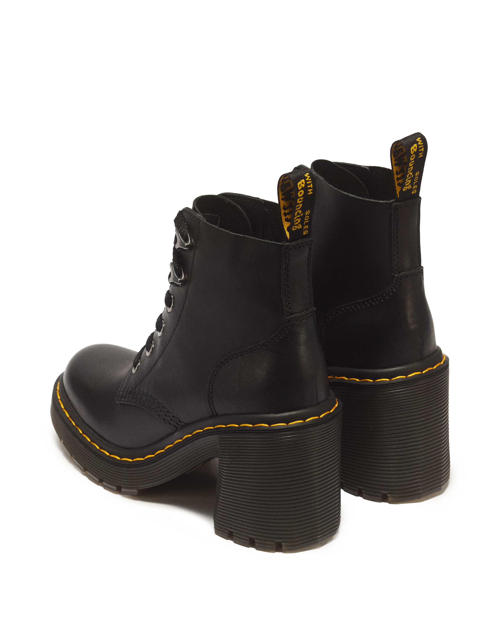 Jesy Sendal Leather Lace Up Flared Heel Boots