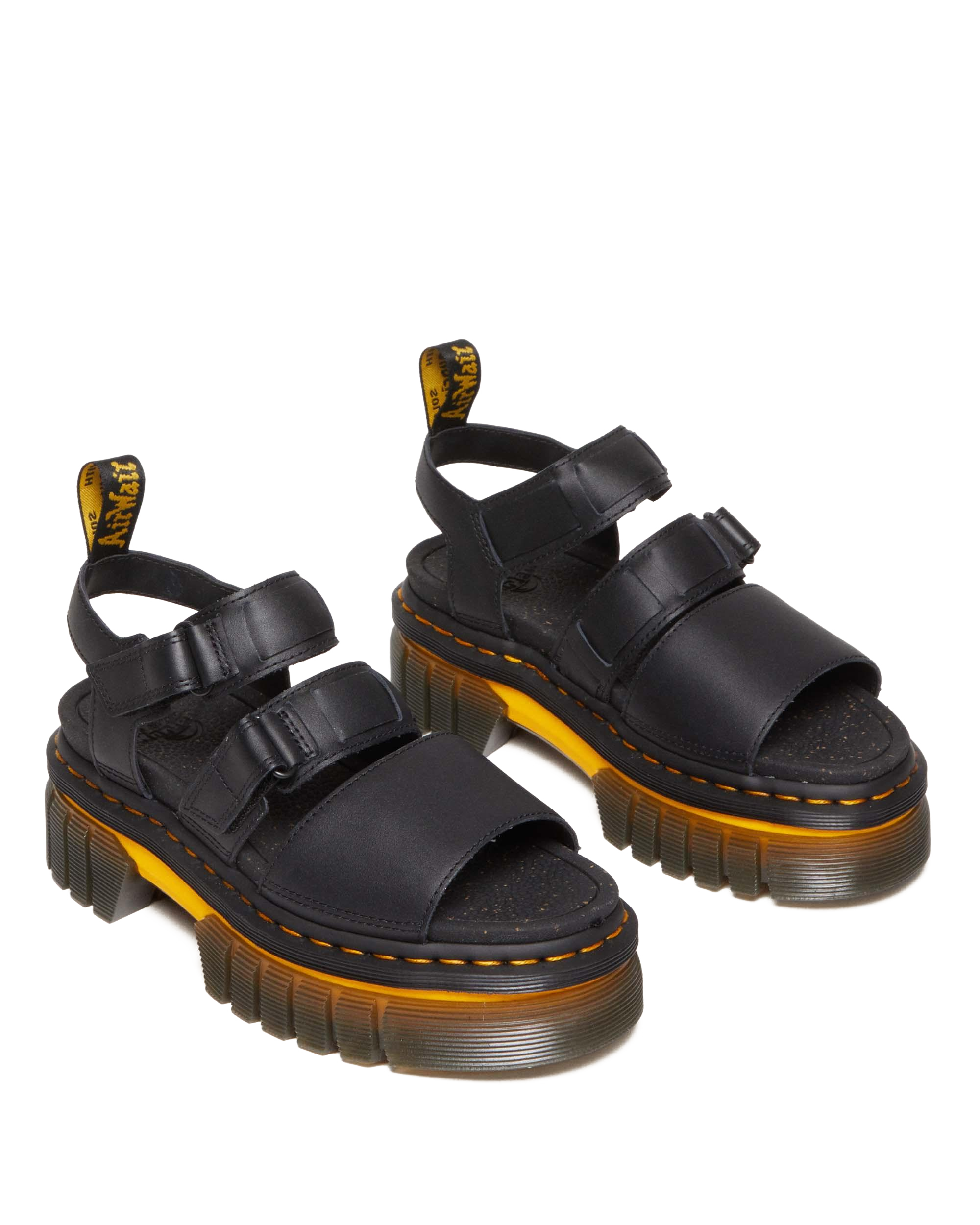 Ricki Contrast Sole Leather 3-Strap Platform Sandals