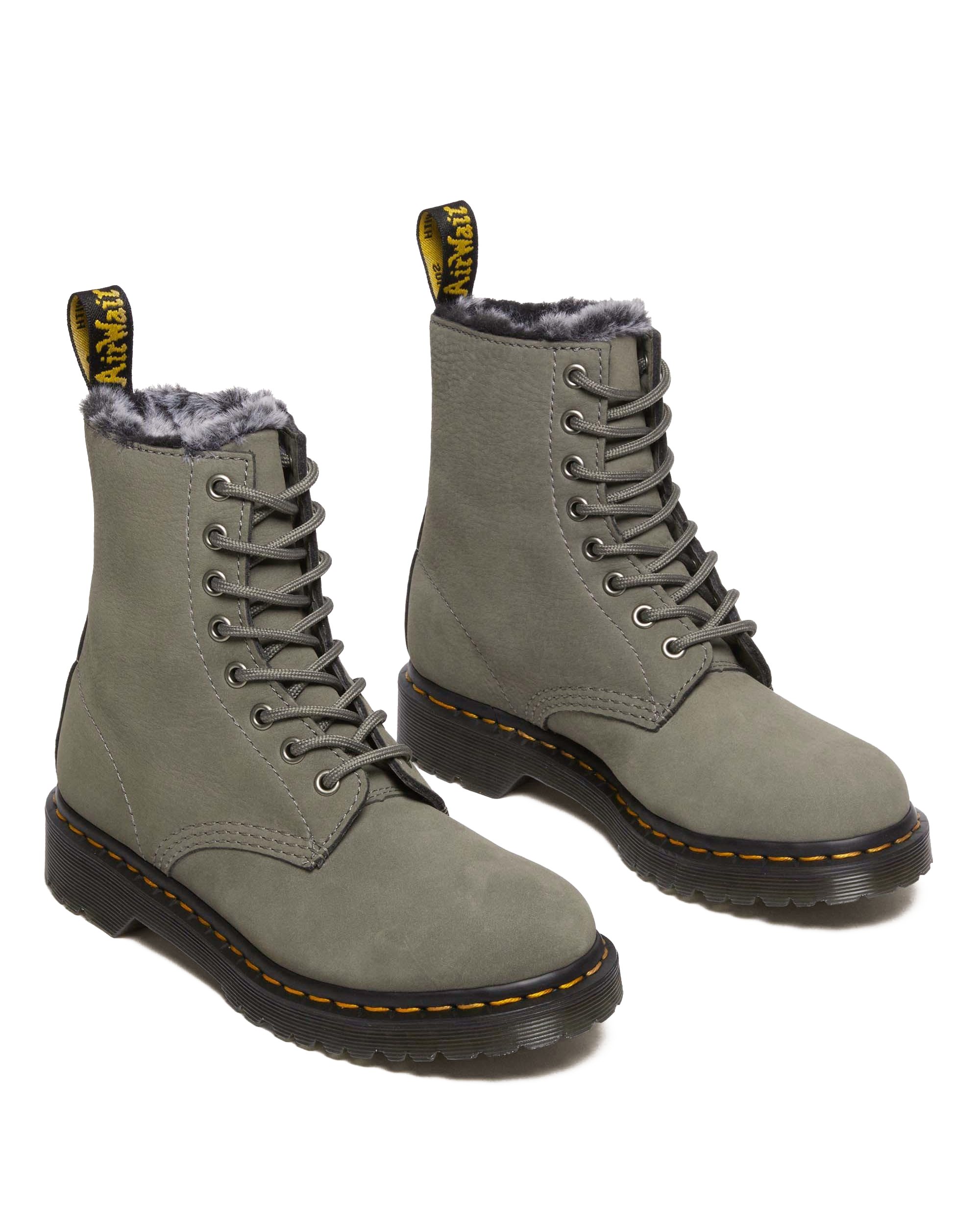 1460 Serena Faux Fur Lined Nubuck Lace Up Boots