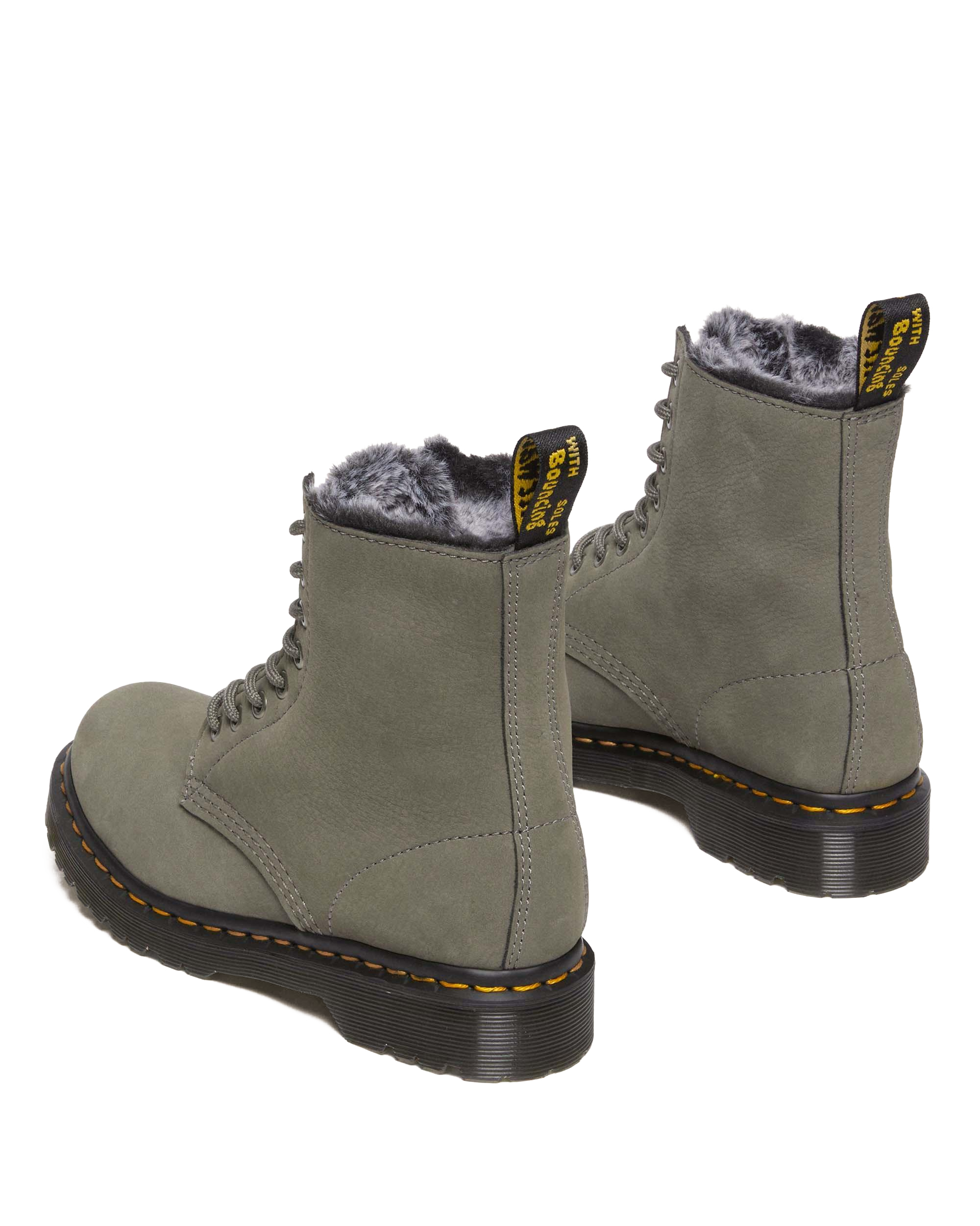 1460 Serena Faux Fur Lined Nubuck Lace Up Boots