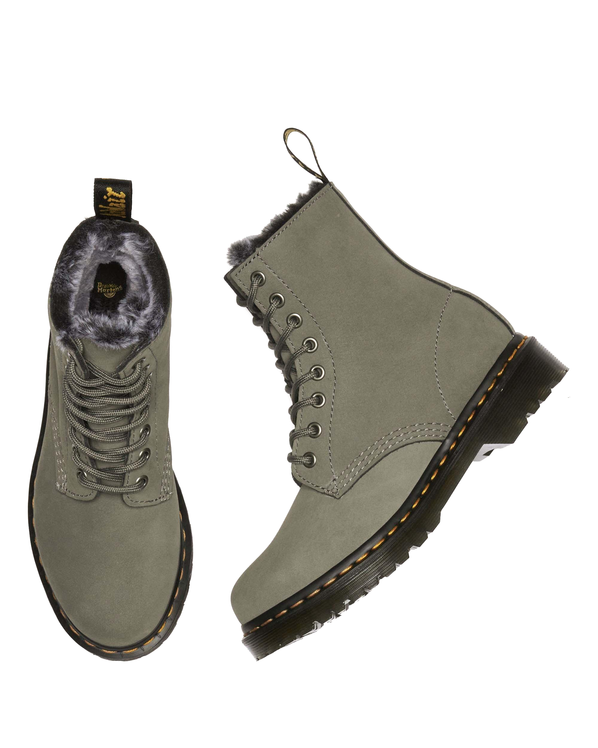 1460 Serena Faux Fur Lined Nubuck Lace Up Boots