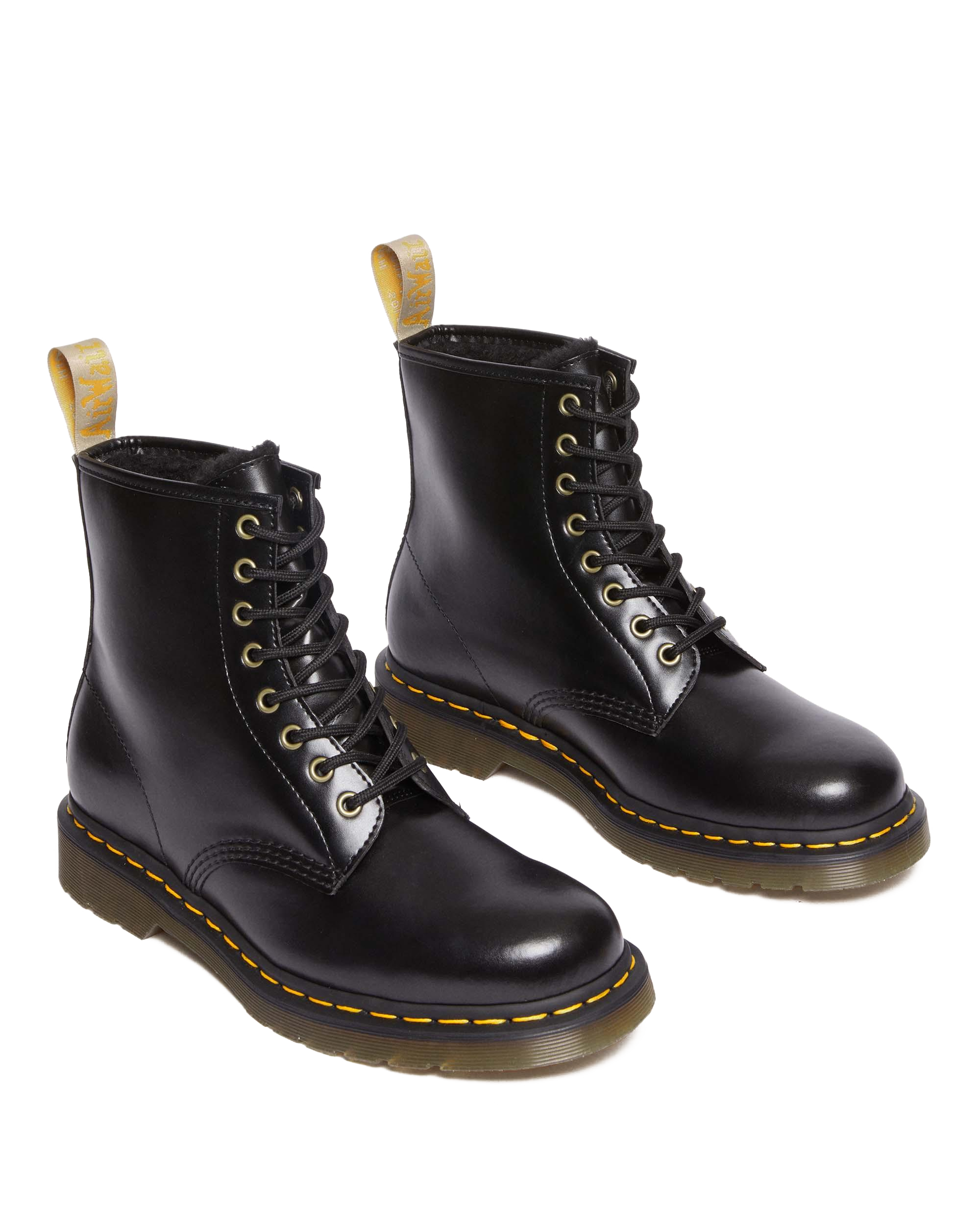Vegan 1460 Faux Fur Lined Lace Up Boots