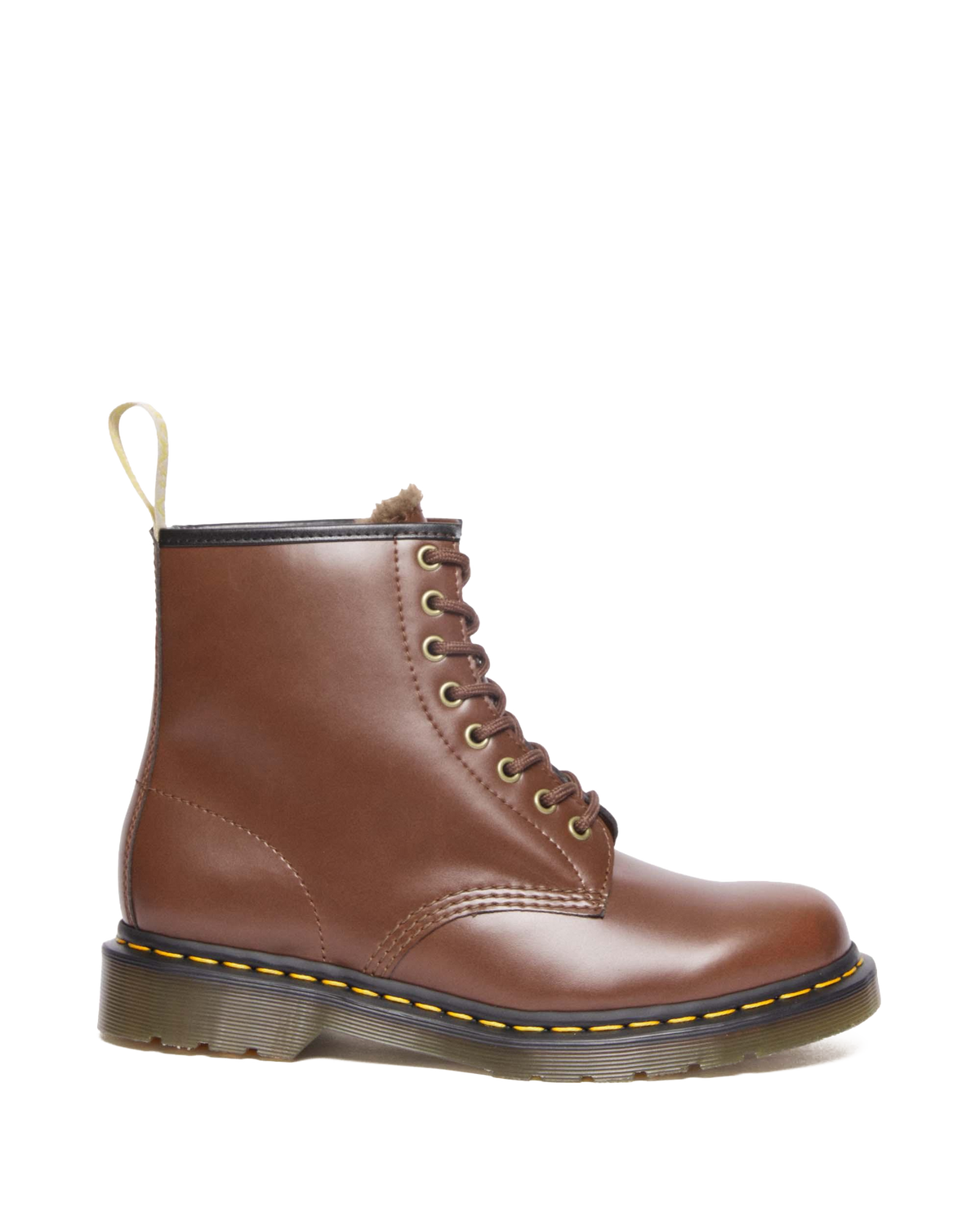 Vegan 1460 Faux Fur Lined Lace Up Boots