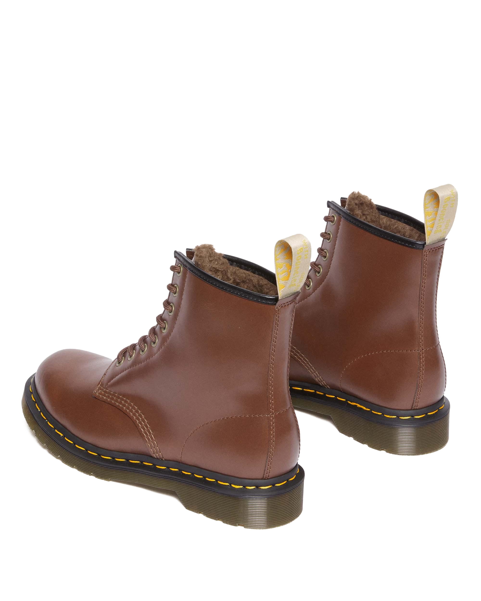 Vegan 1460 Faux Fur Lined Lace Up Boots