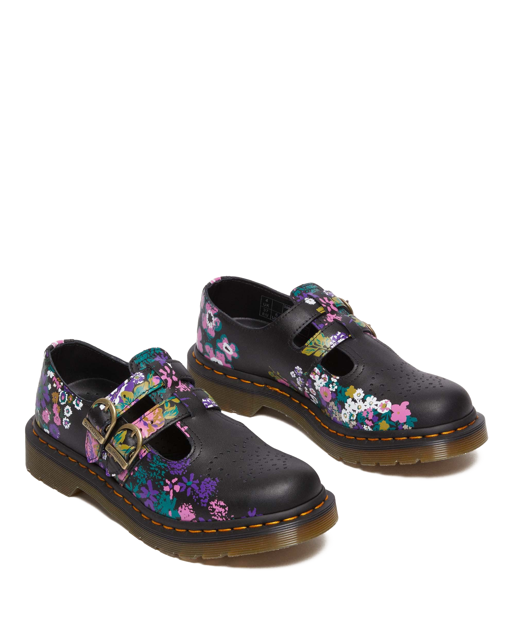 8065 Vintage Floral Leather Mary Jane Shoes