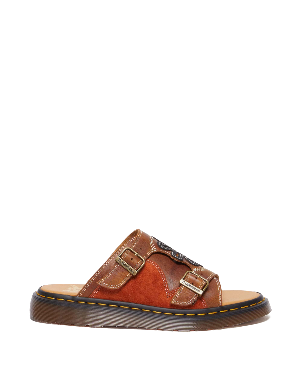 Dayne Made in England Leather & Suede Applique Slides