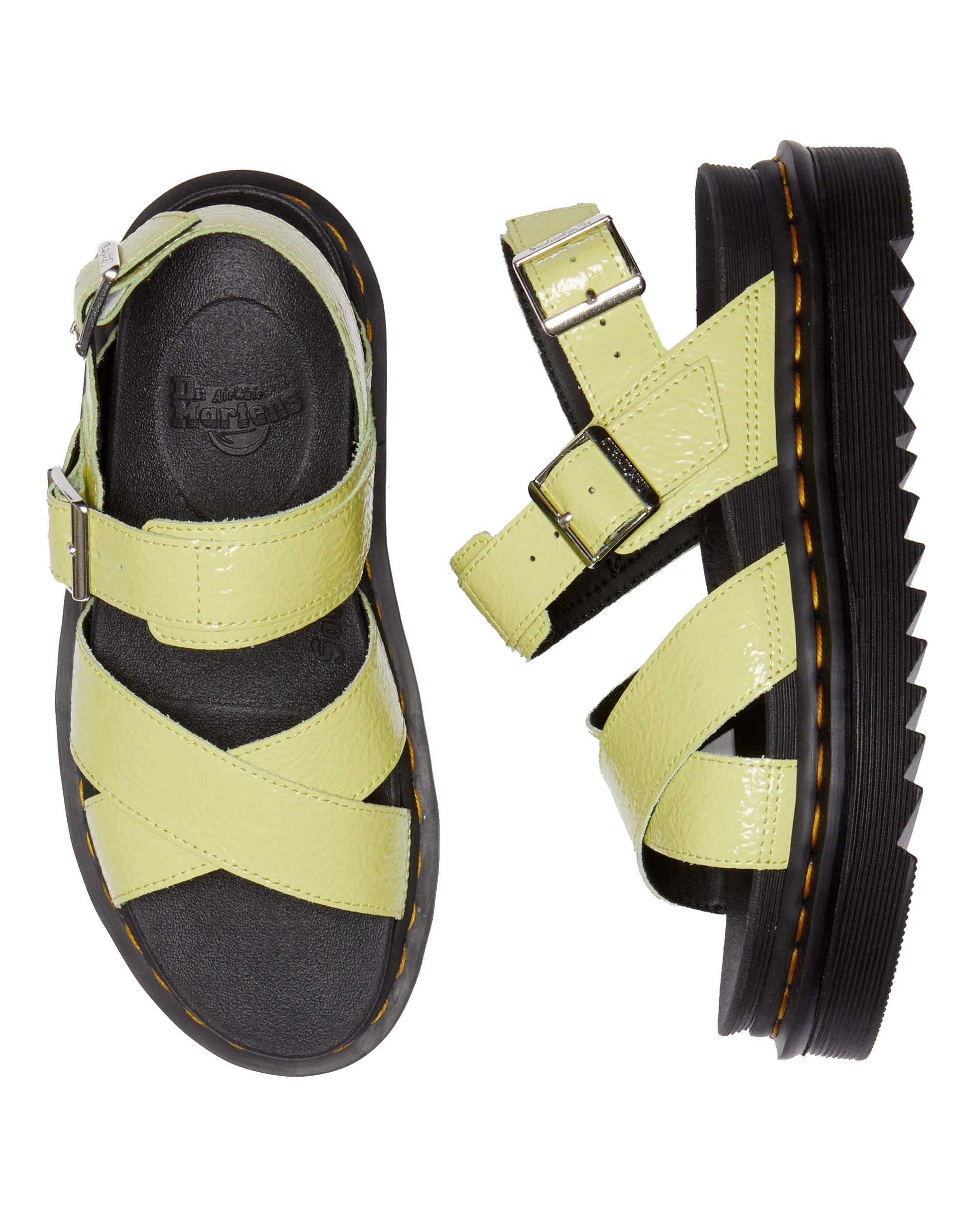 Voss II Distressed Patent Leather Sandals