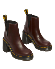 Spence Pull Up Leather Flared Heel Chelsea Boots