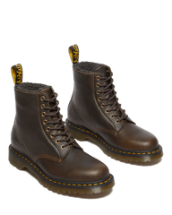 1460 Faux Fur Lined Grizzly Leather Lace Up Boots