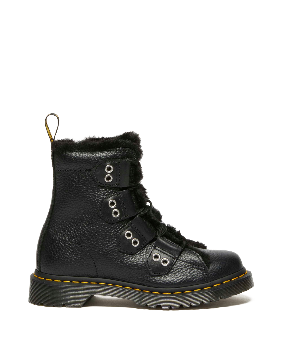 1460 Faux Fur Lined Leather Lace Up Boots
