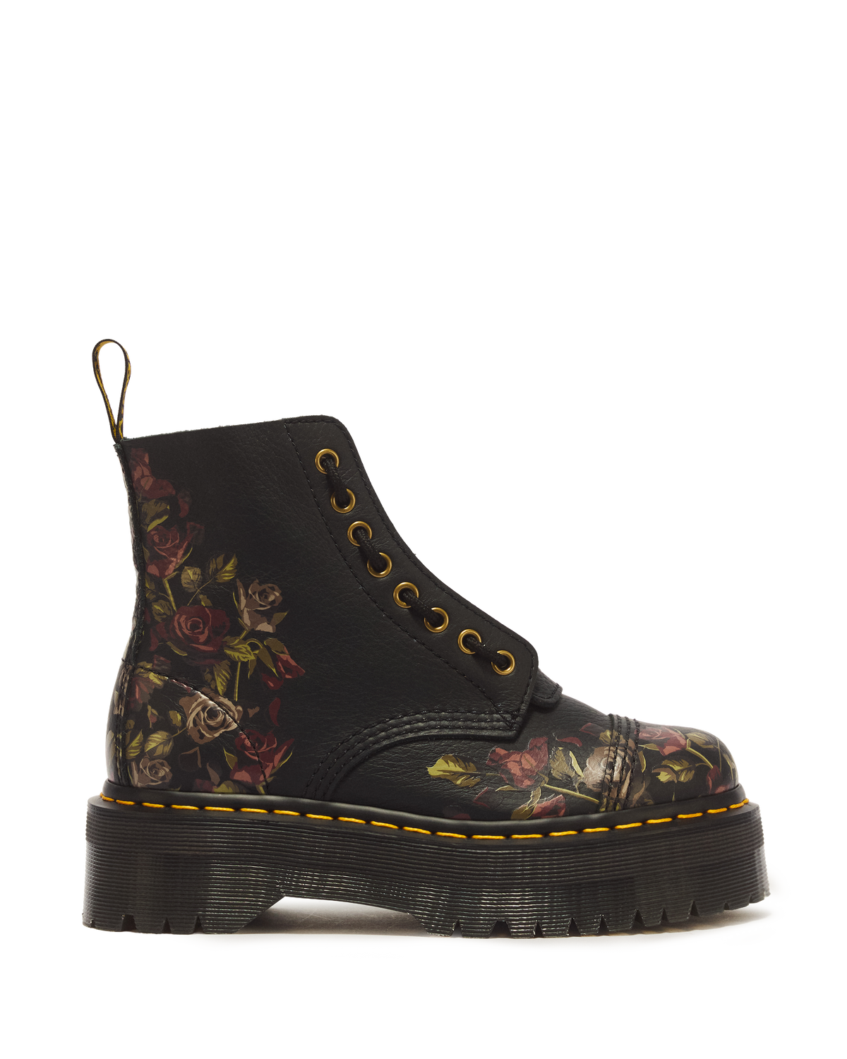 Sinclair Decayed Roses Leather Platform Boots