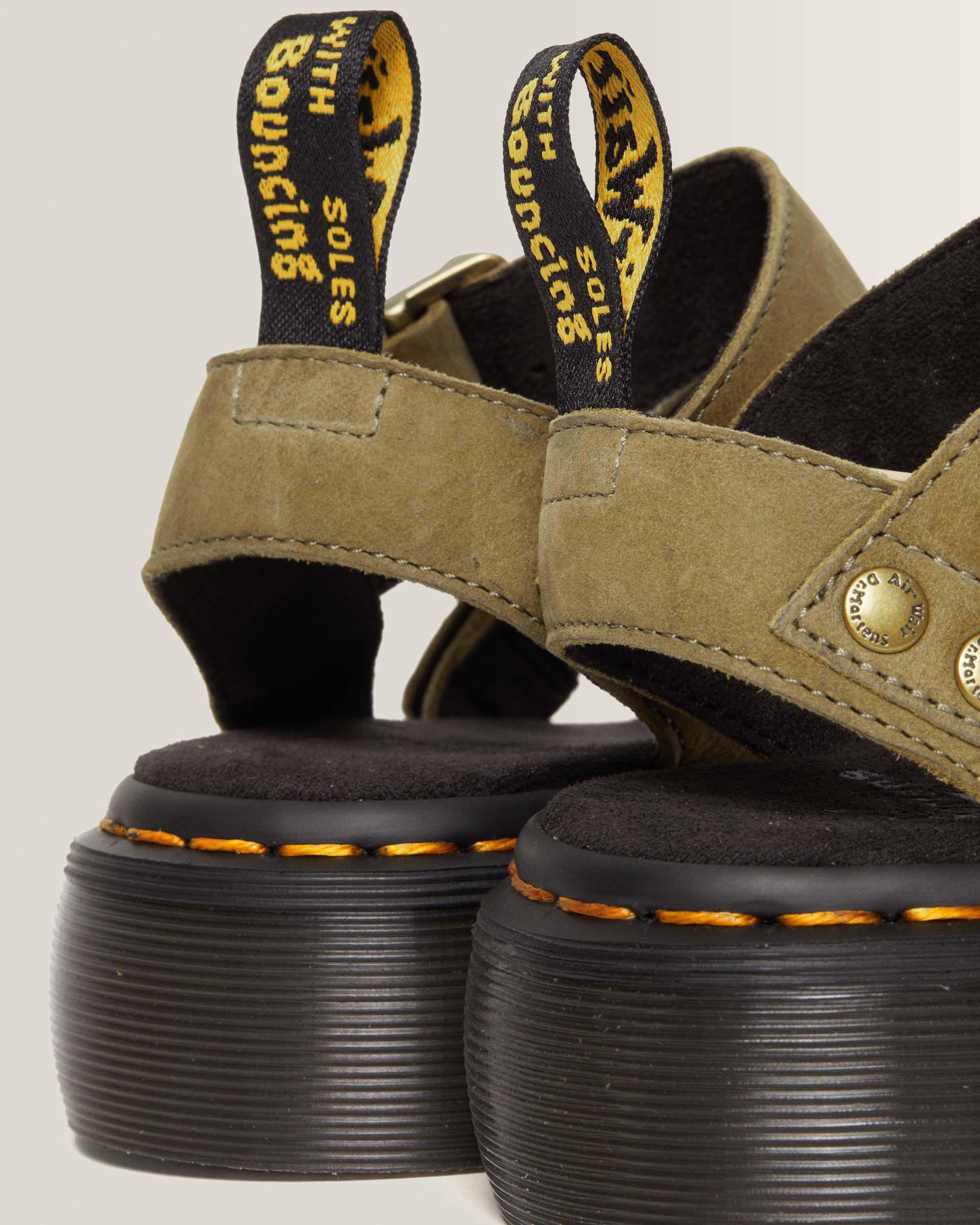 Gryphon Tumbled Nubuck Leather Platform Sandals