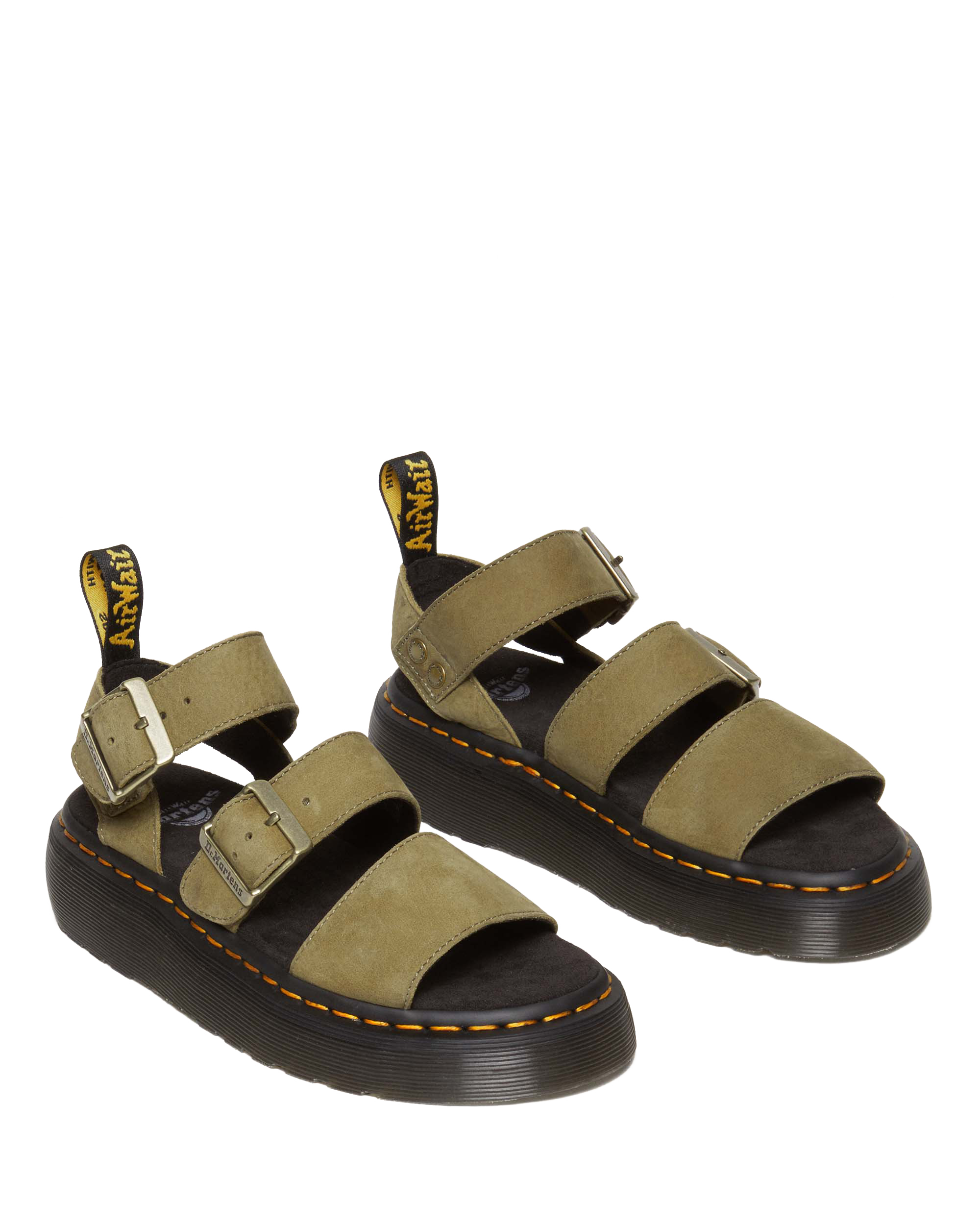 Gryphon Tumbled Nubuck Leather Platform Sandals