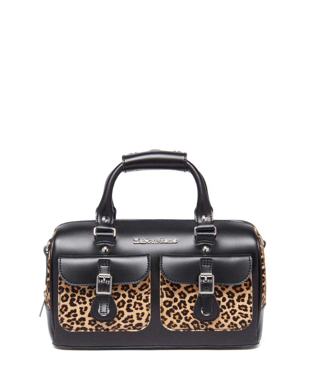 Leopard Print Hair-On Top Handle Bag