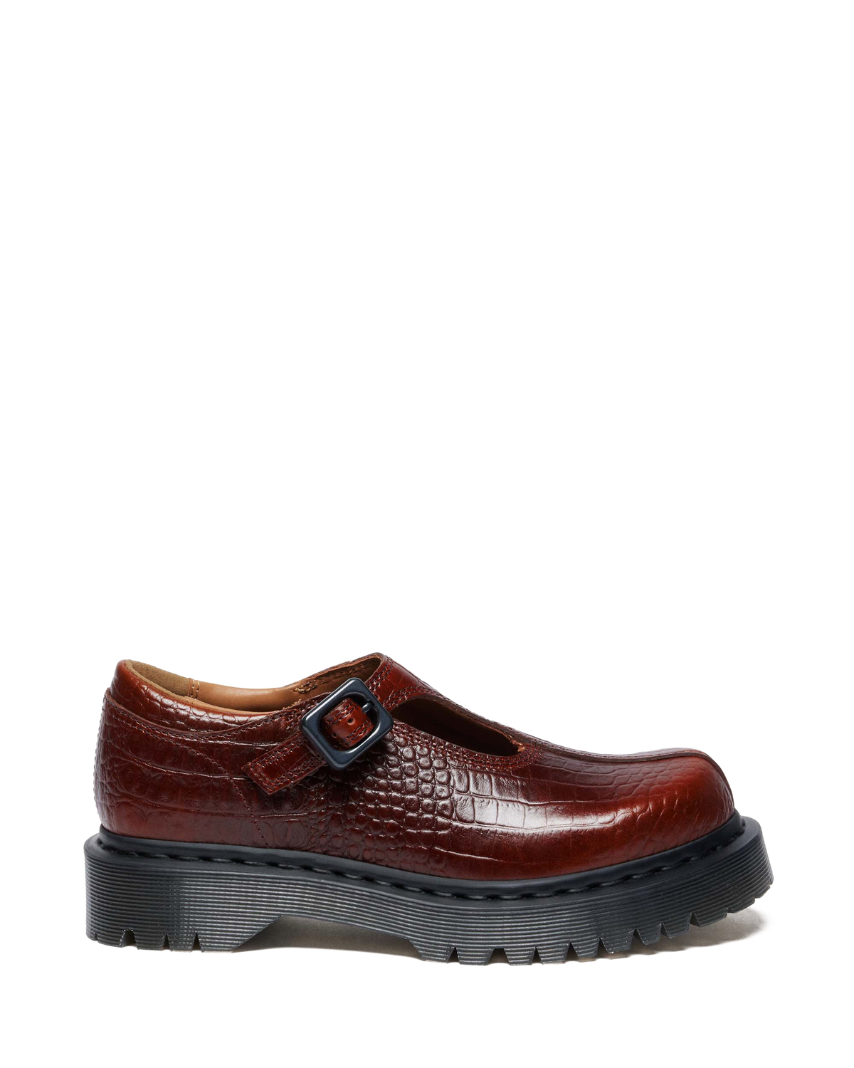 Rejena Mary Jane Croc Emboss Leather Shoes