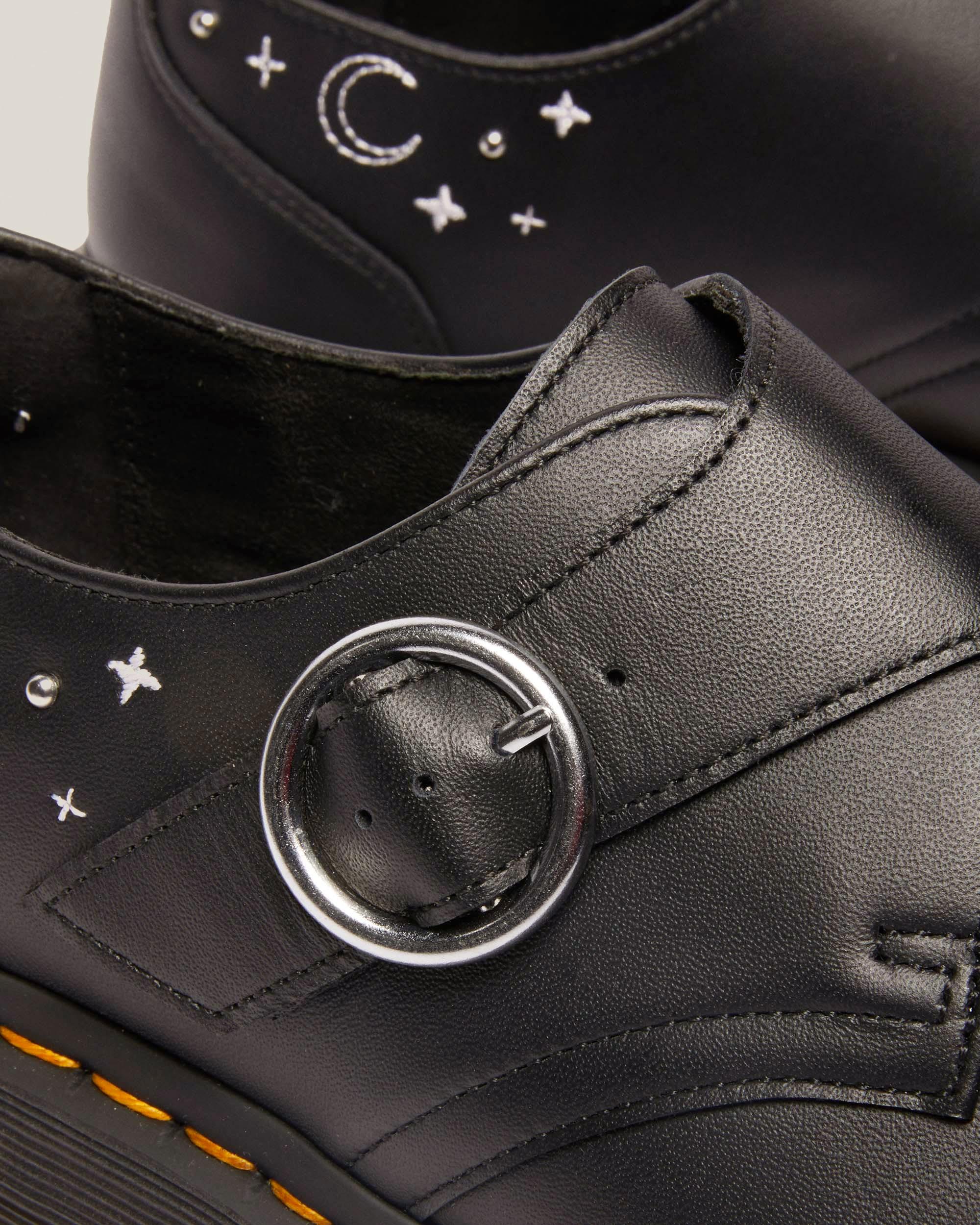 Monk Celestial Moth Leather Platform Shoes