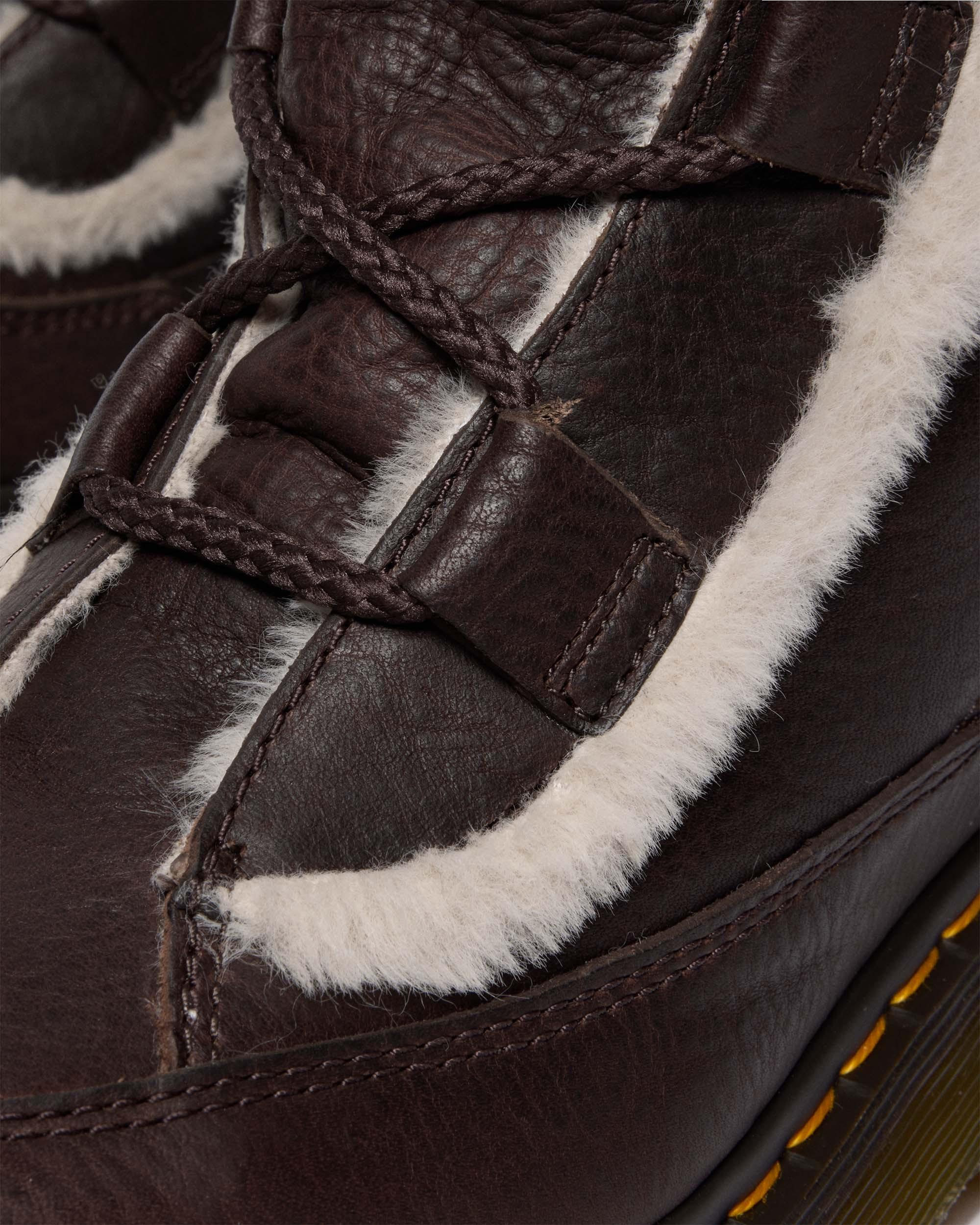 Buzz Lace Up Faux Fur Lined Grizzly Leather Boots