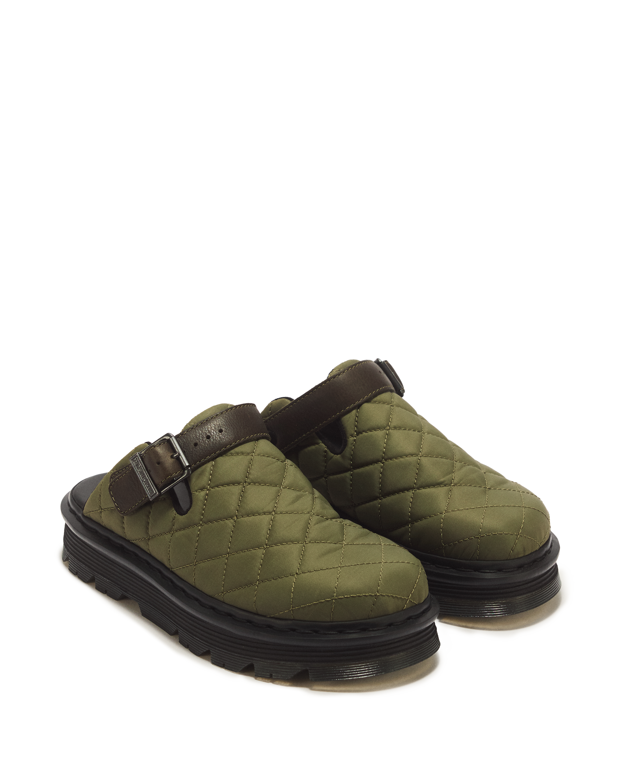 Zebzag Quilted Canvas Platform Mules