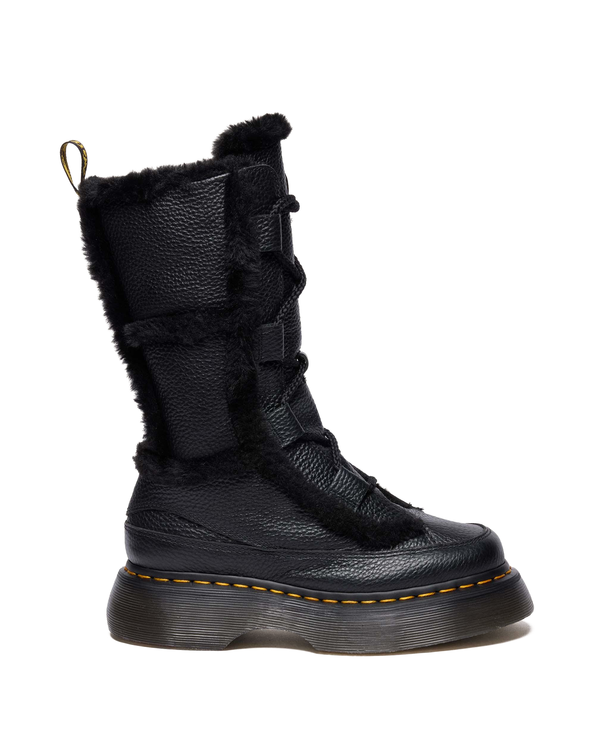 Buzz Lace Up Faux Fur Lined Grizzly Leather Boots