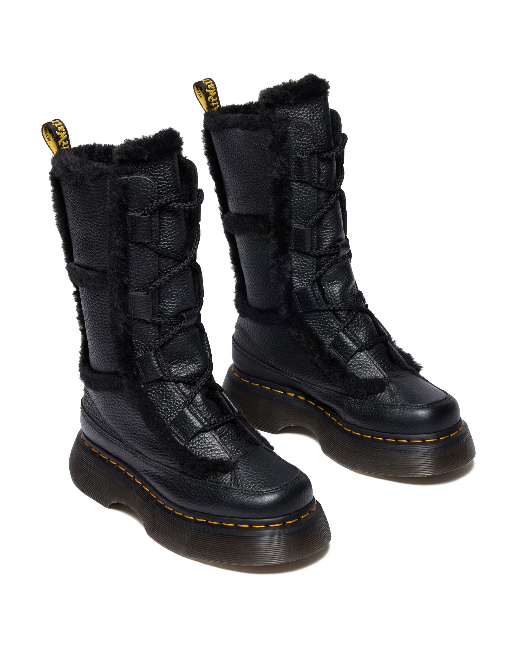 Buzz Lace Up Faux Fur Lined Grizzly Leather Boots