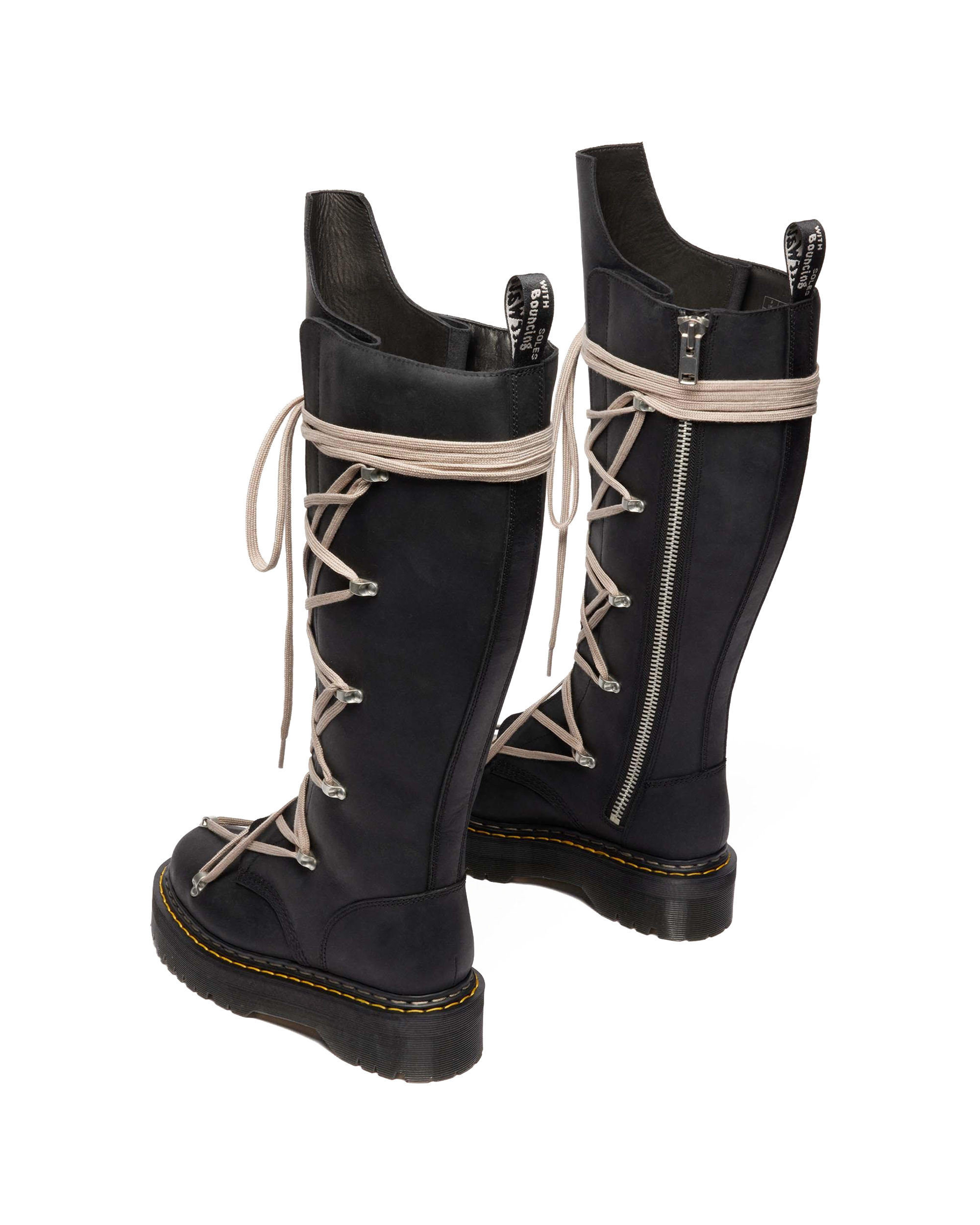 1B60 Rick Owens Pentalace Leather Platform Boots