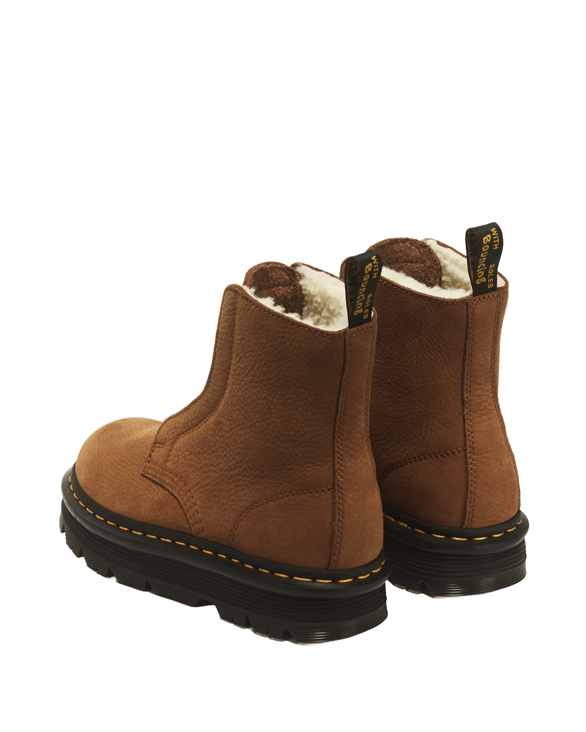 ZEBZAG LACELESS WARM LINED SLIP ON NUBUCK BOOTS