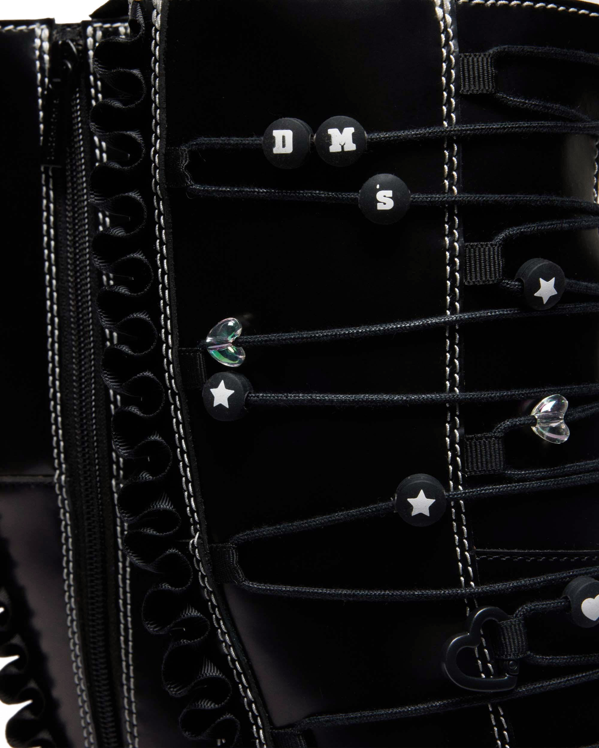 XTRM FRILL PLATFORM LEATHER BOOTS