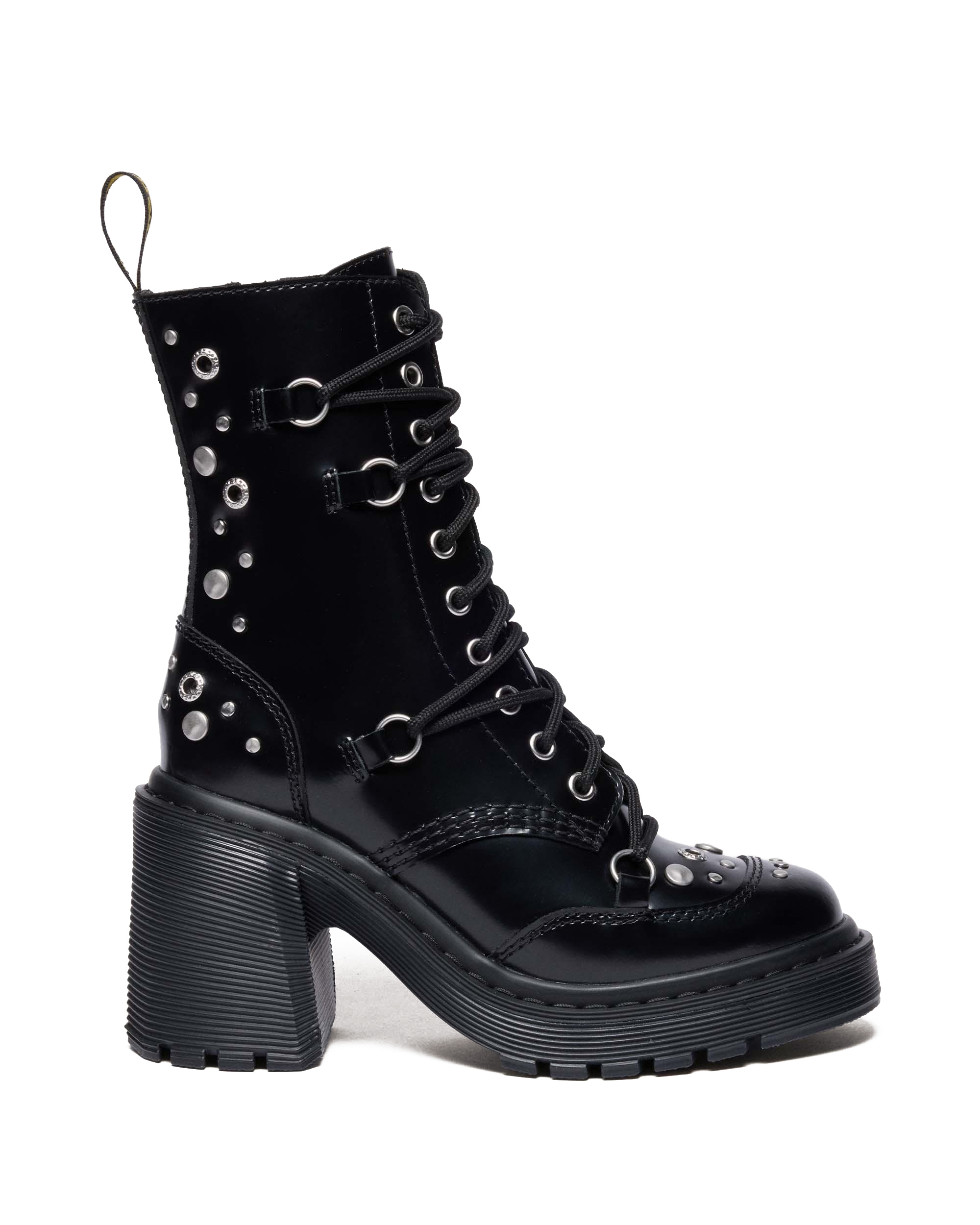 CHESNEY STUDDED BUTTERO LEATHER FLARE HEEL BOOTS