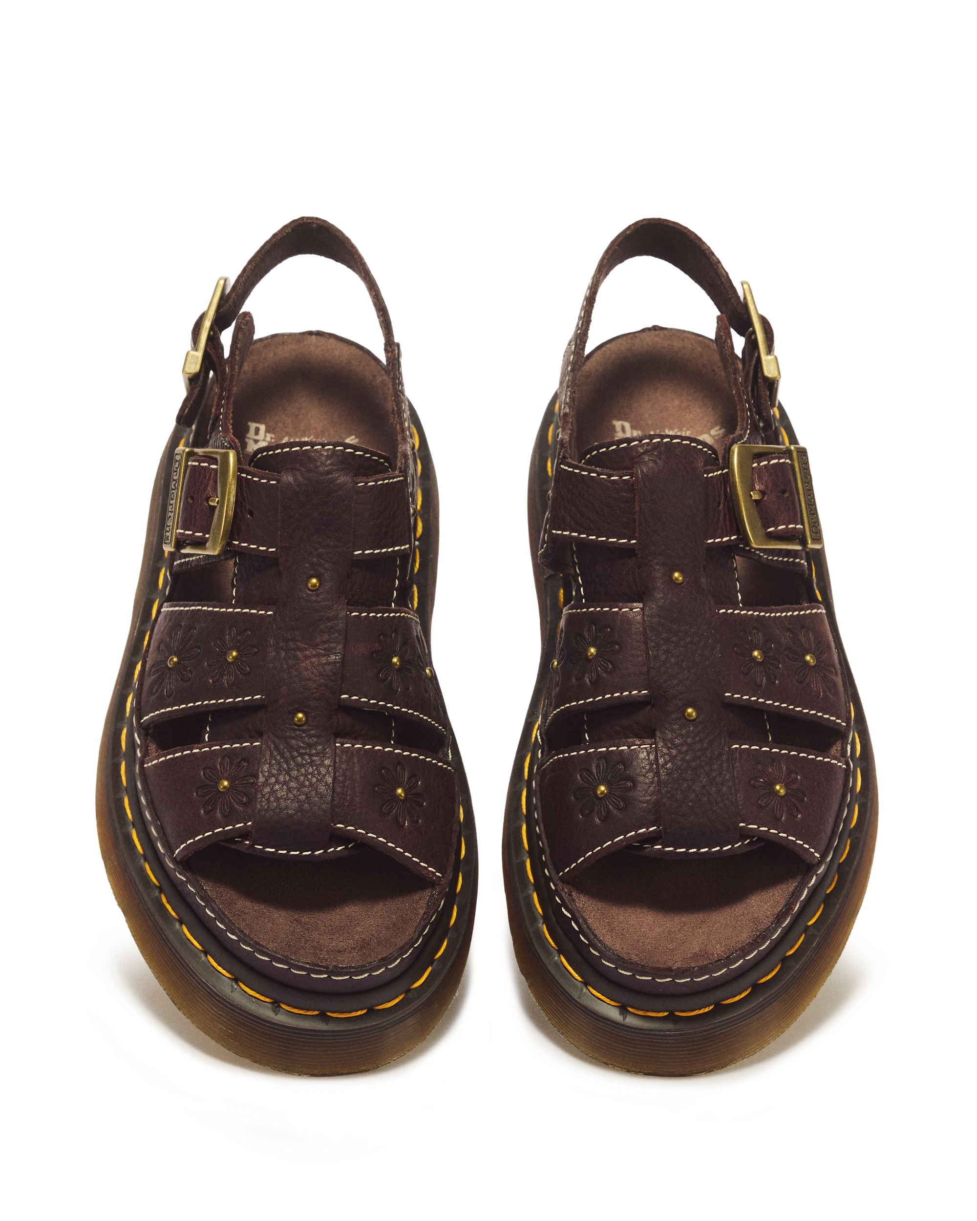 Wrenlie Open Toe Grizzly Leather Fisherman Platform Sandals