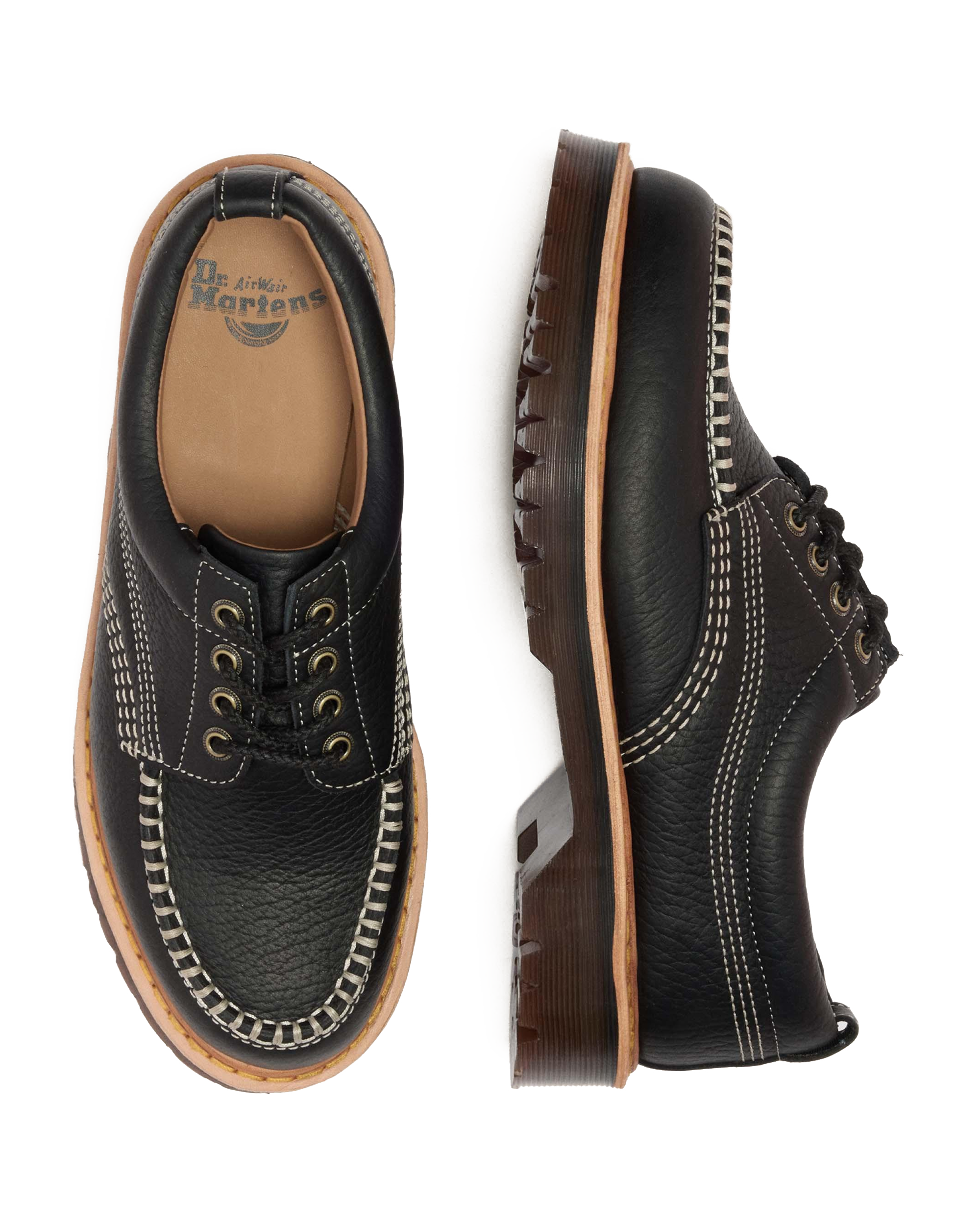 Lowell Wild Grain Leather Moc Toe Shoes