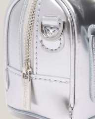 Mini Top Handle Bag Bag Silver Metallic Patent Lamper