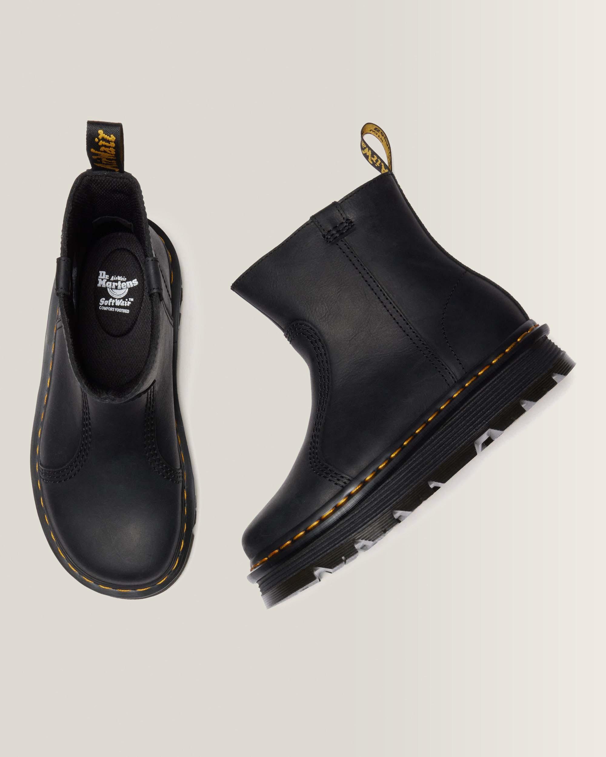 Zebzag Rigger Slip On Leather Boots