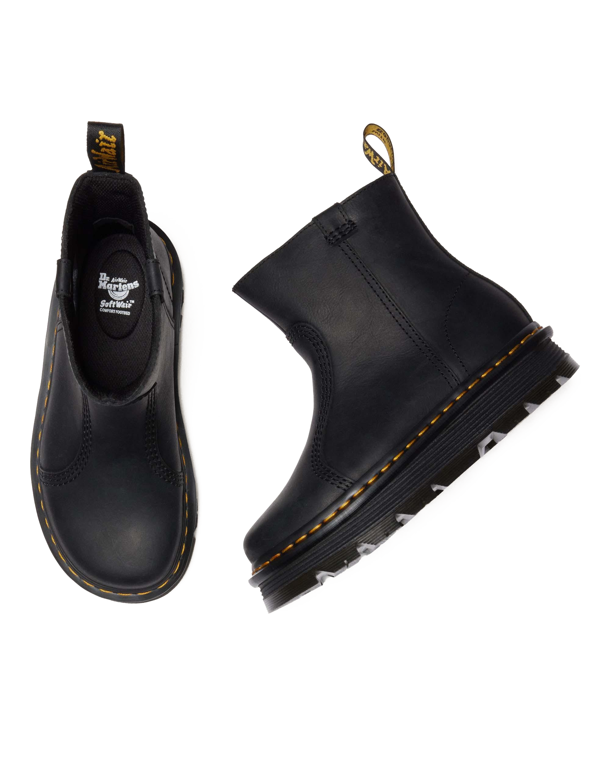 Zebzag Rigger Slip On Leather Boots