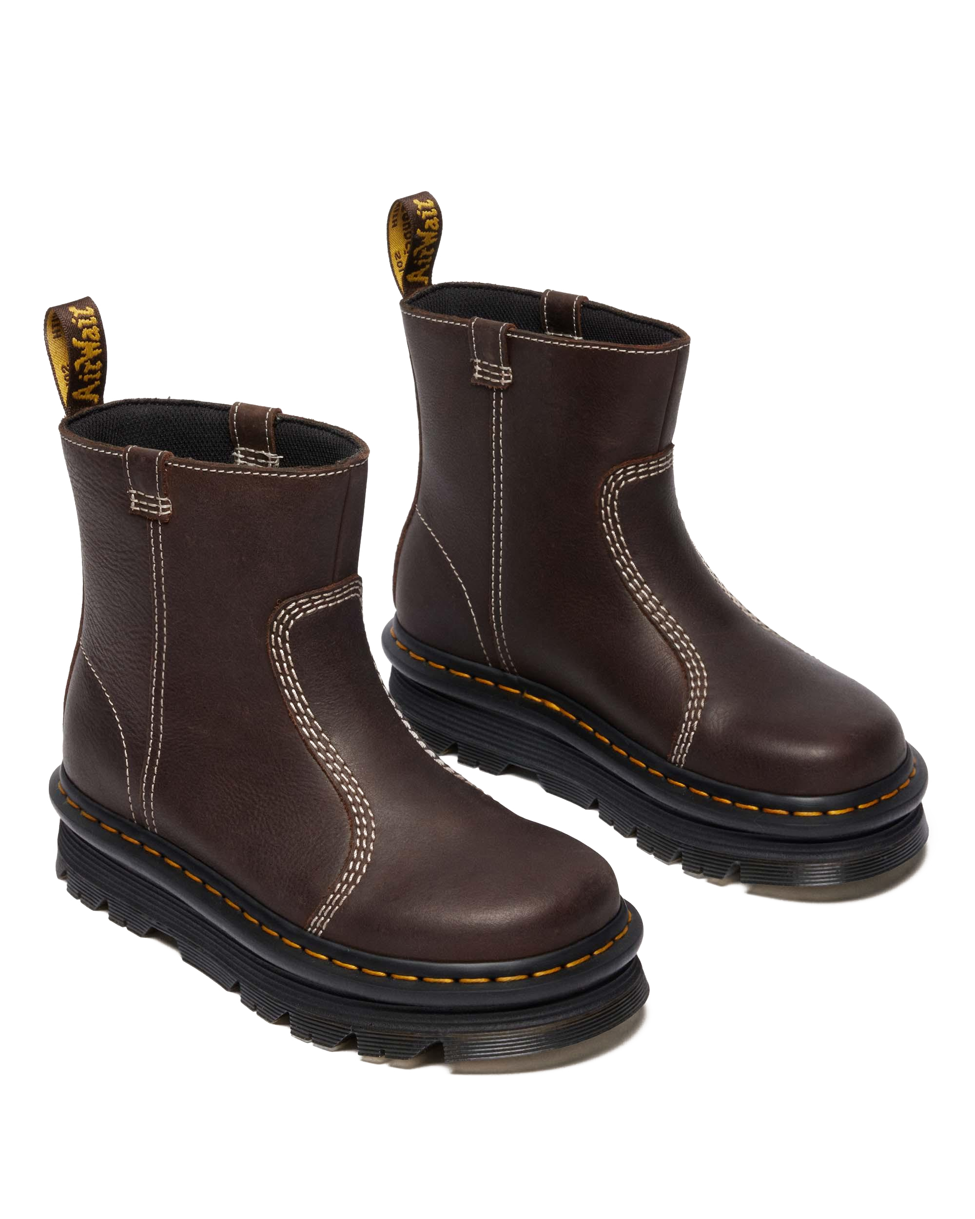 Zebzag Rigger Slip On Leather Boots