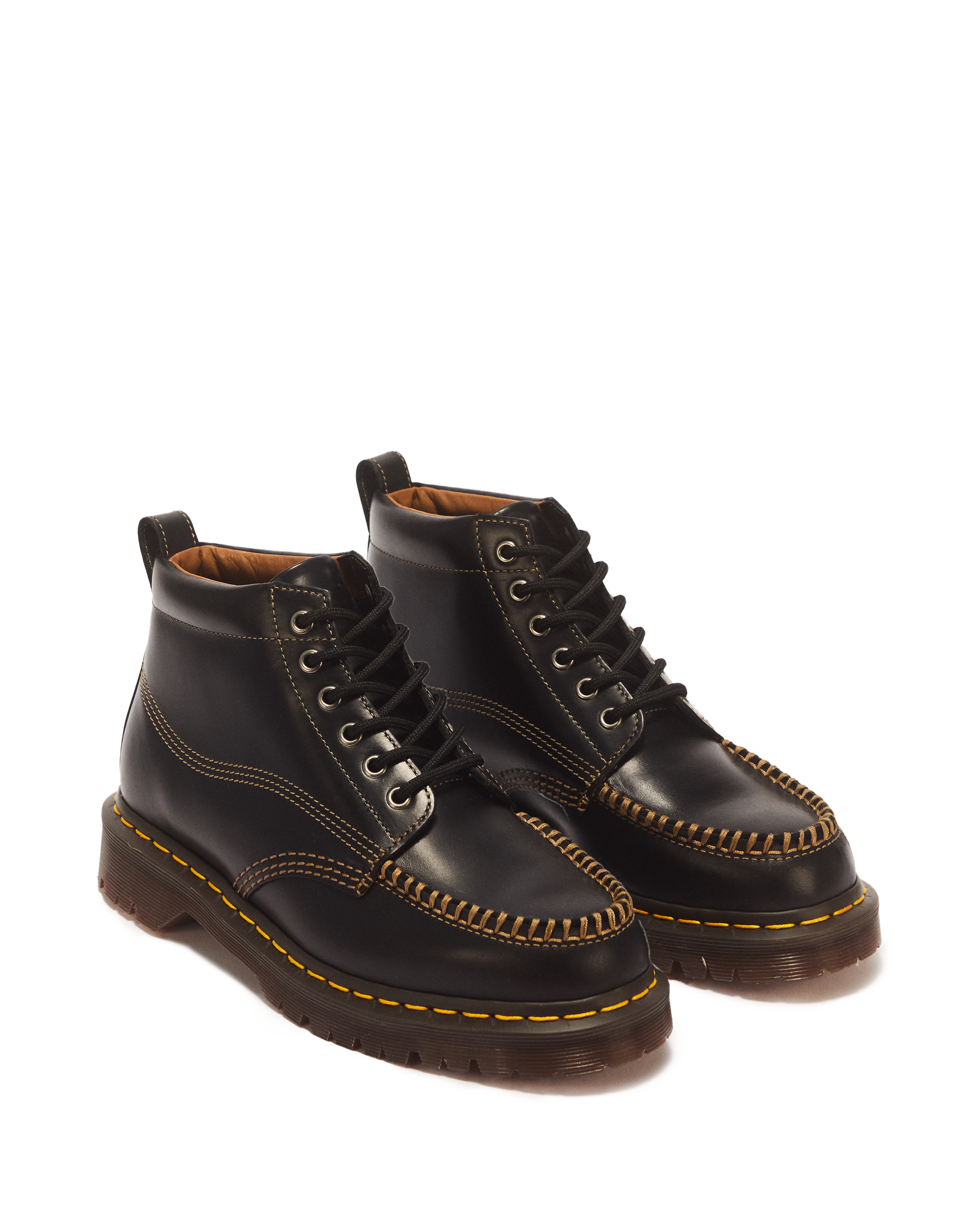 LOWELL CHUKKA MOC TOE LEATHER ANKLE BOOTS