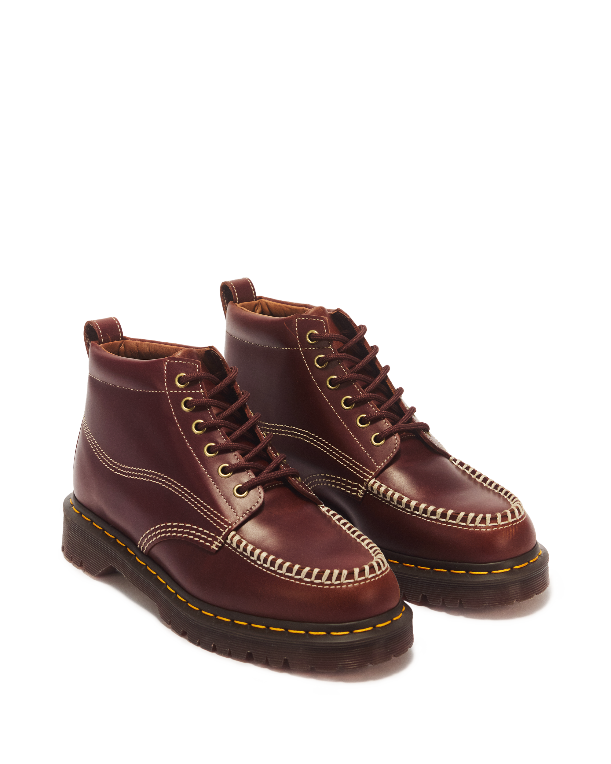 LOWELL CHUKKA MOC TOE LEATHER ANKLE BOOTS
