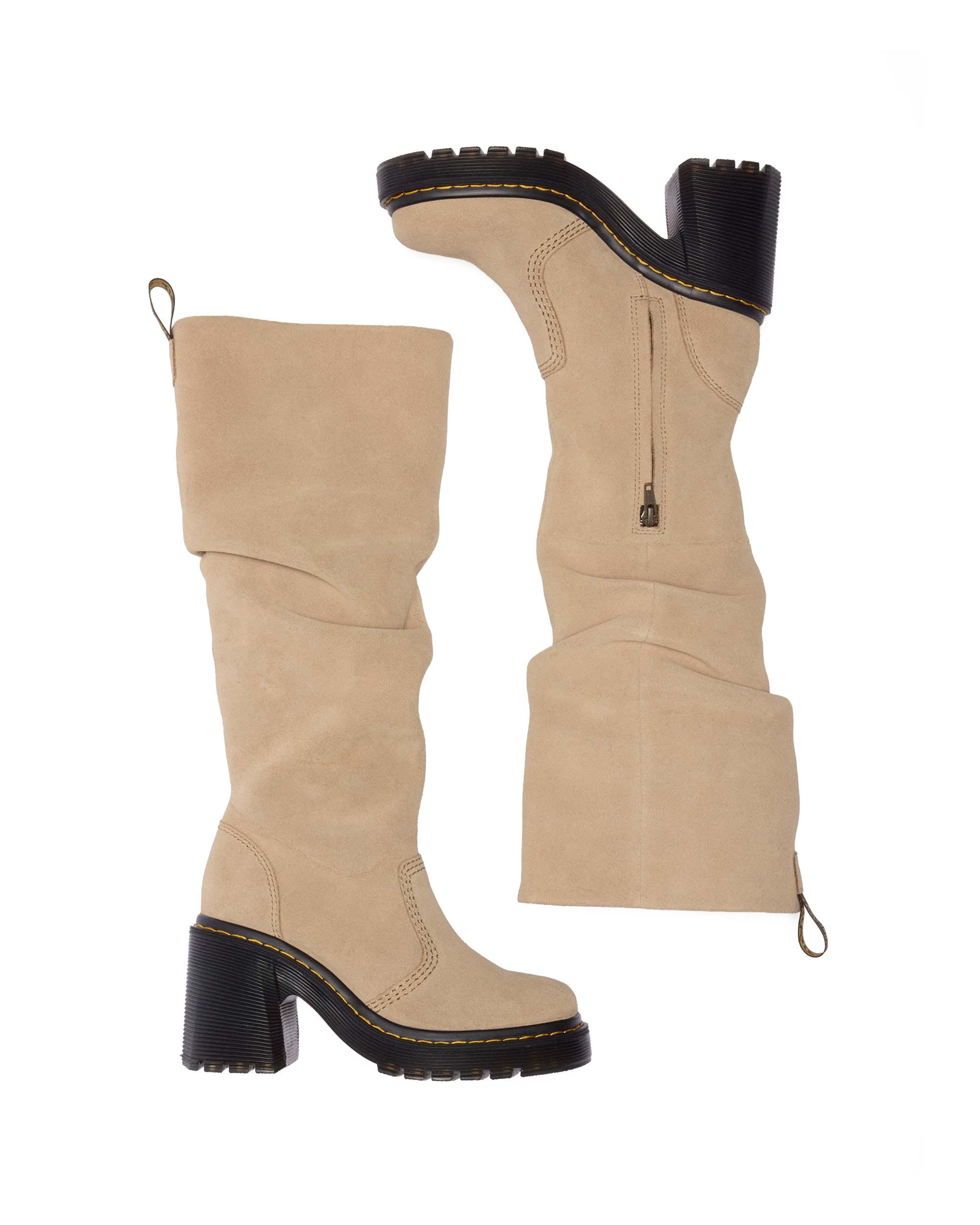 Kasey Suede Knee High Heeled Boots